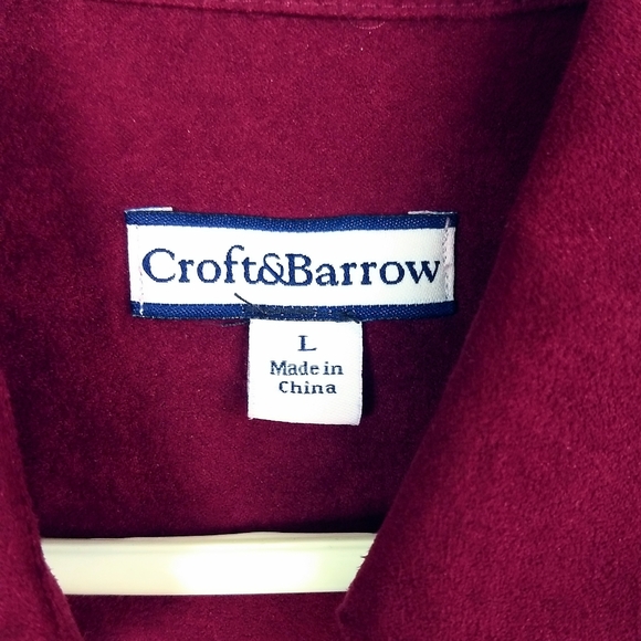 Croft & Barrow Dark Red Faux Suede Jacket - Picture 3 of 6